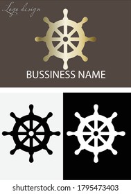 isolated abstract logo gold black and white