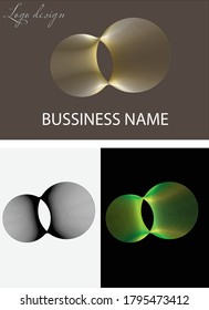 isolated abstract logo gold black and white