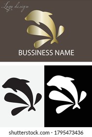 isolated abstract logo gold black and white