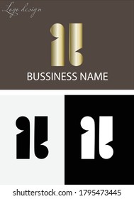 isolated abstract logo gold black and white