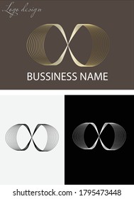 isolated abstract logo gold black and white