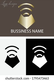 isolated abstract logo gold black and white