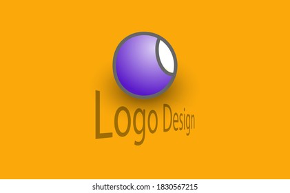 vector de logotipo abstracto aislado y fondo de ilustración ,azul circular sobre fondo amarillo