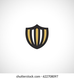 Isolated abstract medieval shield logo, coat of arms logotype on white background vector illustration