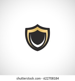 Isolated abstract medieval shield logo, coat of arms logotype on white background vector illustration