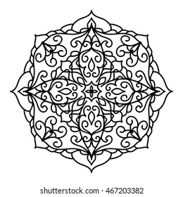 Isolated Abstract moroccan Floral pattern. Vector illustration