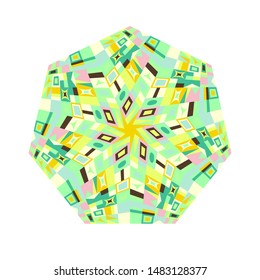 Isolated abstract mosaic pattern heptagon logo template - heptagonal geometrical colorful vector element on white background