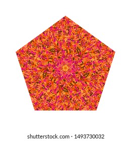 Isolated abstract mosaic pentagon polygon - ornamental geometrical colorful vector element on white background
