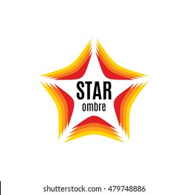 Isolated abstract orange color star contour logo on the white background. Rating and quality decorative element. Celebrities sign. Famous people symbol. Fame icon. Award image.Vector illustration