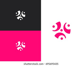 Isolated abstract pink vector logo. Decorative flower element. Logotype concept icon.