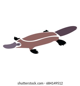 Isolated abstract platypus on a white background, Vector illustration