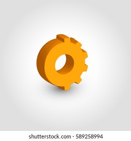 Isolated abstract round shape orange color logo, gear logotype,repair service element vector illustration