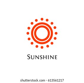 Isolated abstract round shape orange color logo, sun logotype vector illustration.