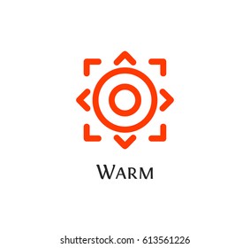 Isolated abstract round shape orange color logo, sun logotype, aim vector illustration.