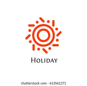 Isolated abstract round shape orange color logo, sun logotype vector illustration.