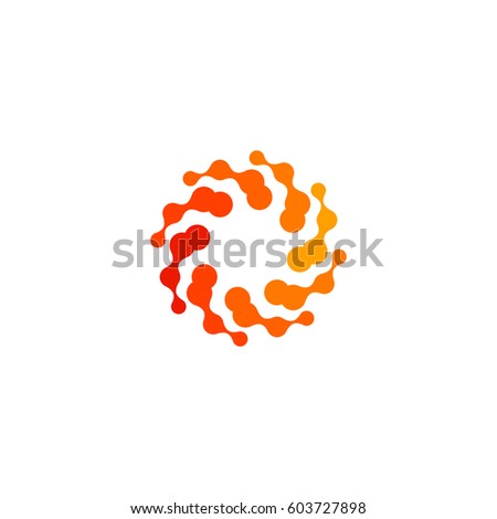 Isolated abstract round shape orange color logo, stylized sun logotype on white background,swirl vector illustration.