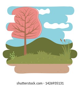 Isolated abstract and season tree design