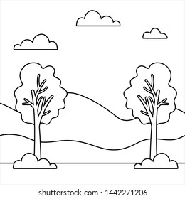 Isolated abstract and season trees design
