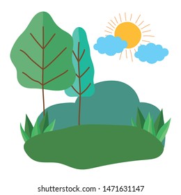 Isolated abstract and season trees design