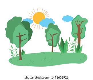 Isolated abstract and season trees design