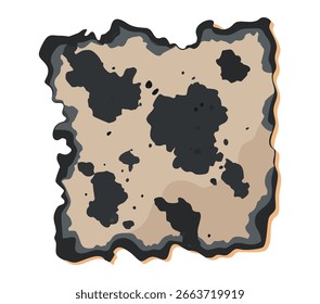 Forma abstracta aislada de un elemento de diseño de papel de pergamino quemado para uso de Diseño gráfico e ilustración