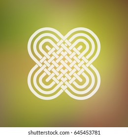 Isolated abstract simmetric icon in Celtic and ethnic style. Stylized two hearts in the traditional Viking style.