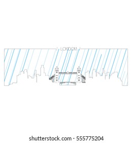 Isolated abstract skyline of London, Vector illustration