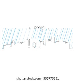 Isolated abstract skyline of Paris, Vector illustration