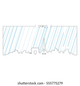 Isolated abstract skyline of Paris, Vector illustration