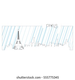 Isolated abstract skyline of Paris, Vector illustration