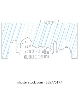 Isolated abstract skyline of Rome, Vector illustration