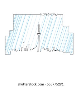 Isolated abstract skyline of Toronto, Vector illustration