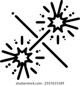 Isolated Abstract Sparklers and Mandala concept as A vector design featuring abstract sparklers intertwined with a traditional mandala both elements isolated on a white background. The intricate detai