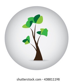Isolated abstract tree label, Vector illustration