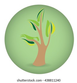 Isolated abstract tree label, Vector illustration