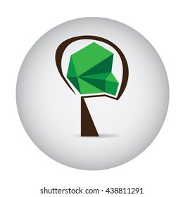 Isolated abstract tree label, Vector illustration