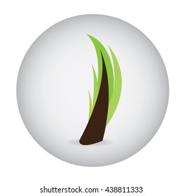 Isolated abstract tree label, Vector illustration