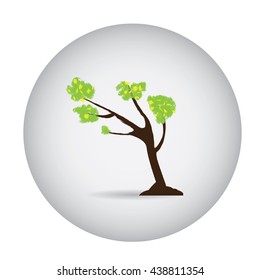 Isolated abstract tree label, vector illustration