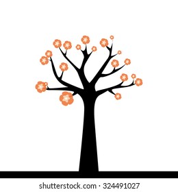 Isolated abstract tree on a white background