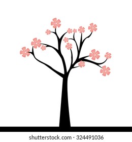 Isolated abstract tree on a white background