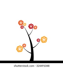 Isolated abstract tree on a white background