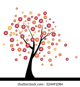 Isolated abstract tree on a white background