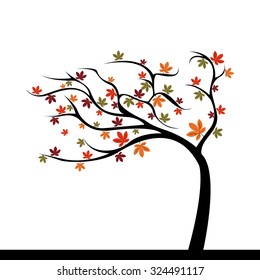 Isolated abstract tree on a white background