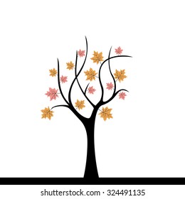 Isolated abstract tree on a white background