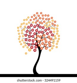 Isolated abstract tree on a white background