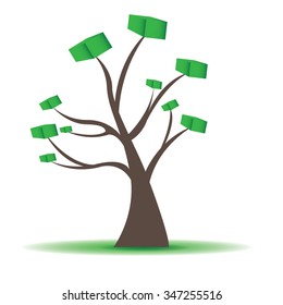 Isolated abstract tree on a white background