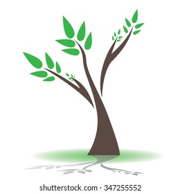 Isolated abstract tree on a white background