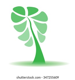 Isolated abstract tree on a white background