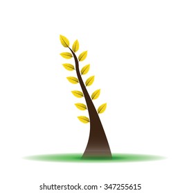 Isolated abstract tree on a white background