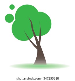 Isolated abstract tree on a white background